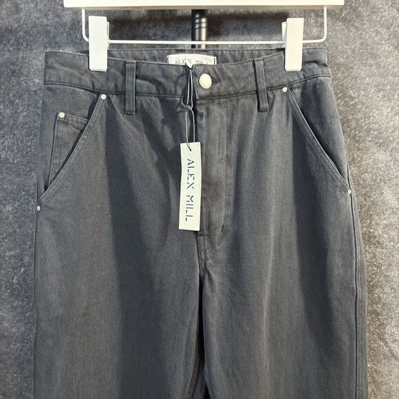 Alex Mill Womens  4 Black Recycled Denim Straight Leg - Picture 3 of 12